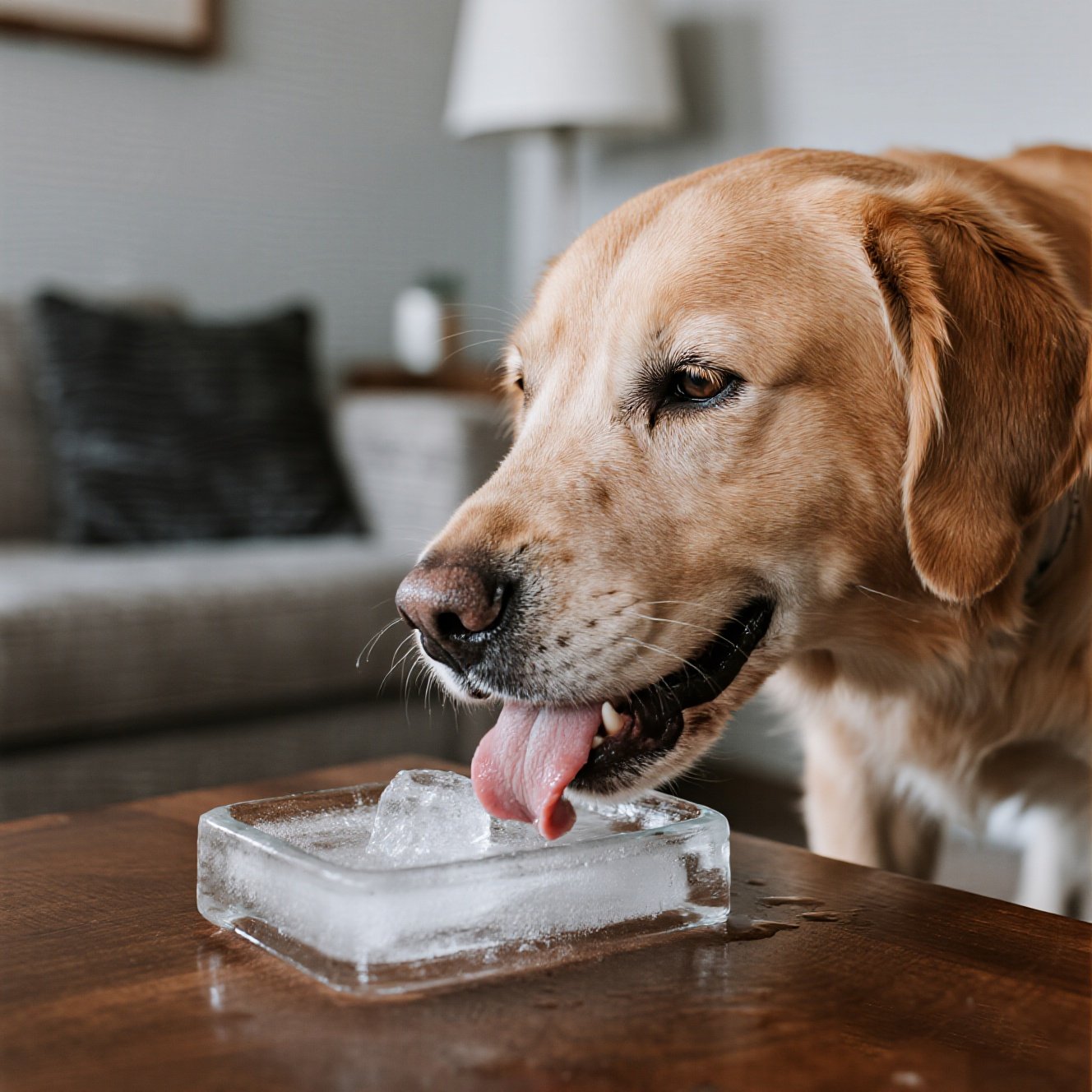 dog stopped eating: help your dog stay hydrated by letting them lick ice cubes